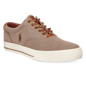 Polo ralph lauren dark khaki herringbone sneakers